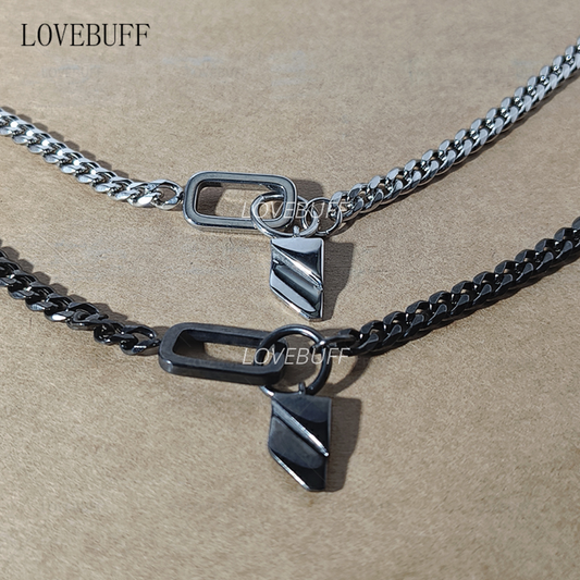 LOVEBUFF LAD Cosplay Athletic Rafayel Stainless Steel Leaf Pendant Link Chain Necklace