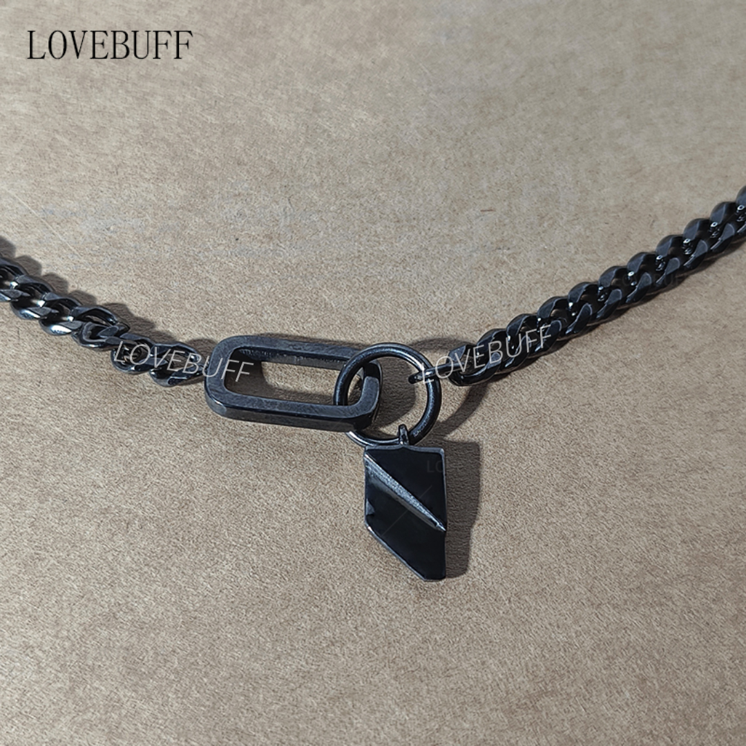 LOVEBUFF LAD Cosplay Athletic Rafayel Stainless Steel Leaf Pendant Link Chain Necklace
