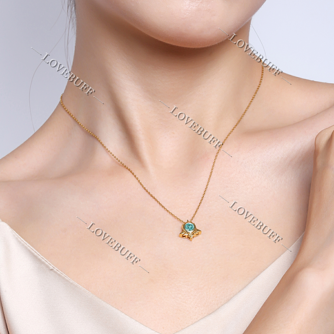 Mondstadt Vision Inspired Zircon Gemstone Pendant Dainty Necklace