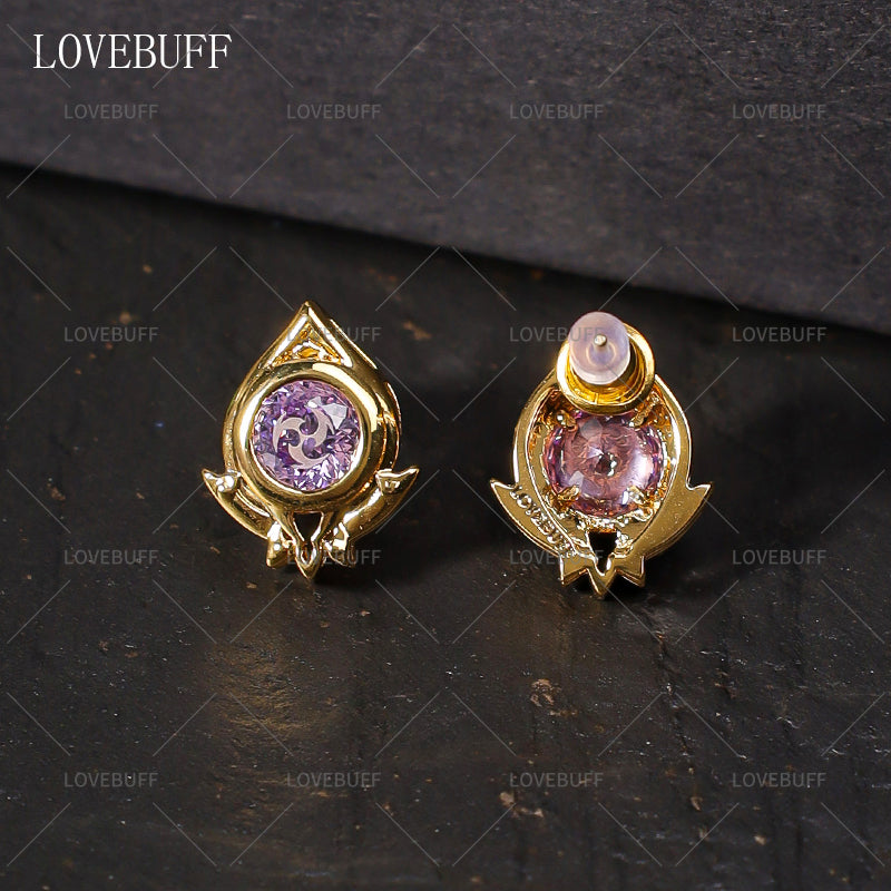 LOVEBUFF Genshin Impact Sumeru Gem Vision Pendientes Elementos Dendro Electro Cryo Anemo Geo Pyro Hydro