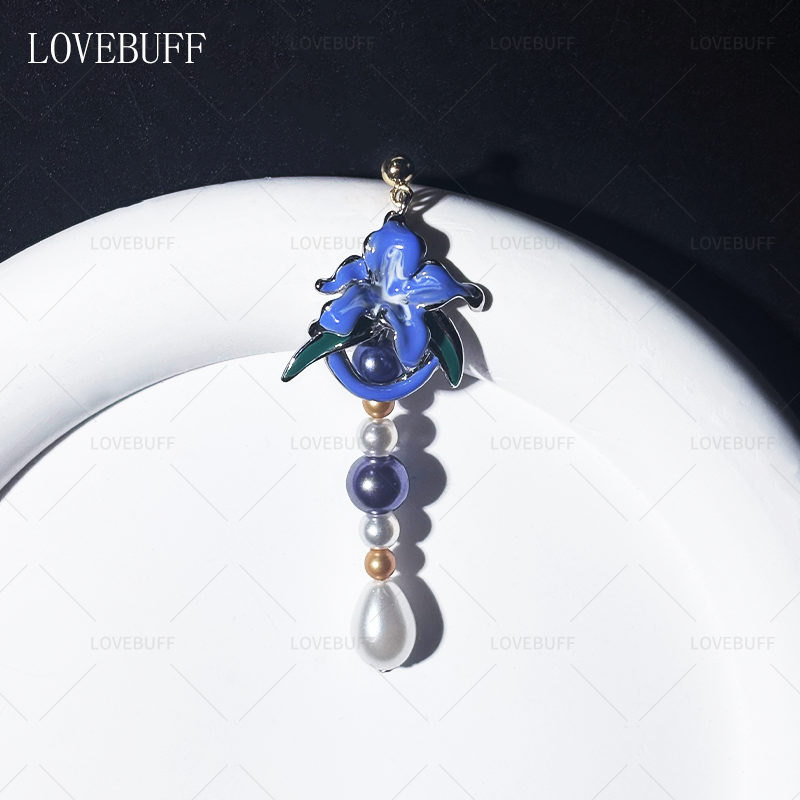 LOVEBUFF Light and Night Osborn Blue Iris Earrings