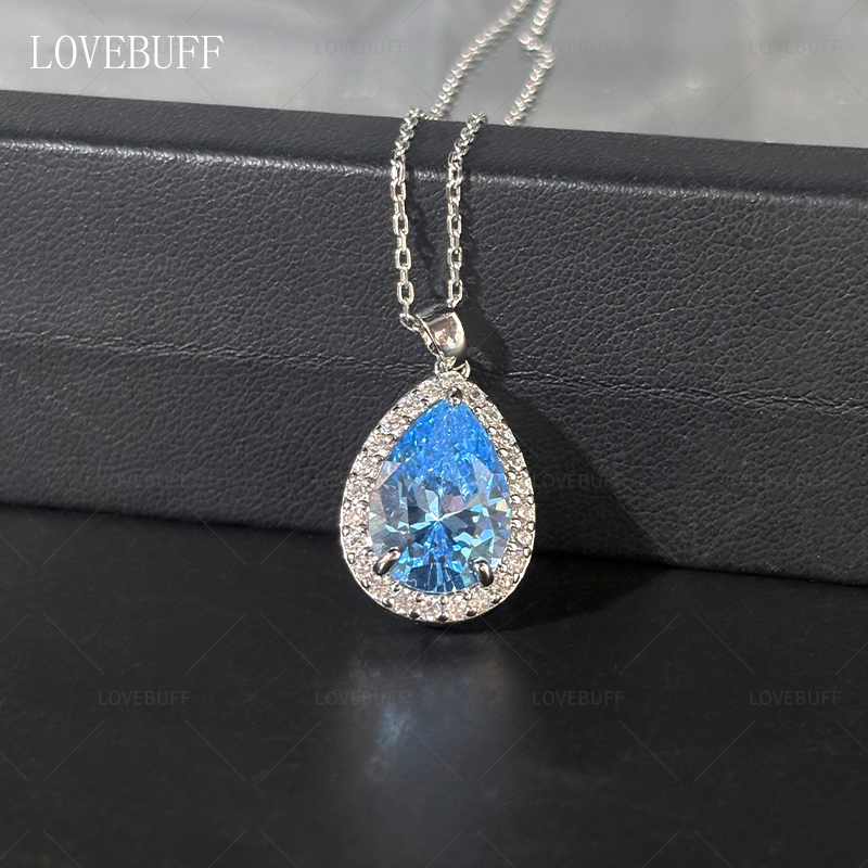 Sofia the First Amber Blue Teardrop Pendant Cosplay Necklace