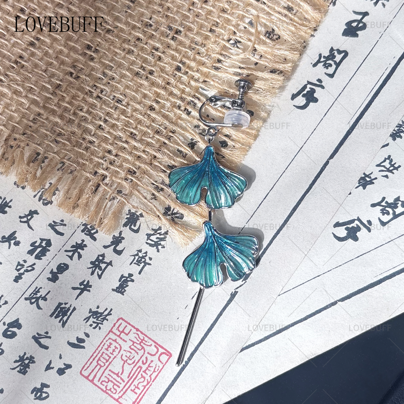 LOVEBUFF Where Winds Meet Chen Shen Cosplay Ginkgo Biloba Leaf Earrings