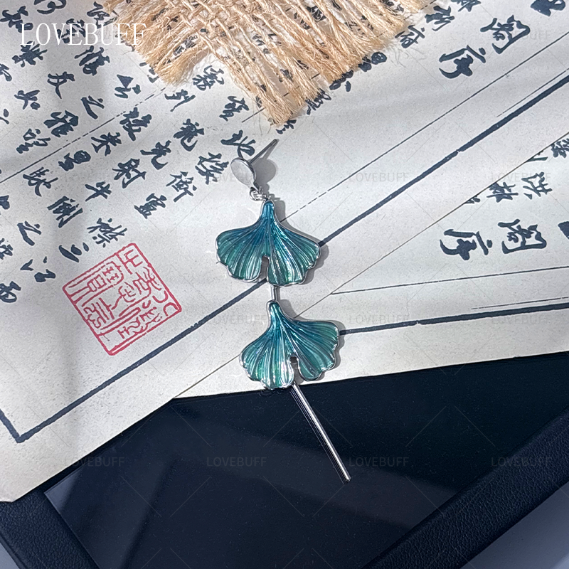 LOVEBUFF Where Winds Meet Chen Shen Cosplay Ginkgo Biloba Leaf Earrings
