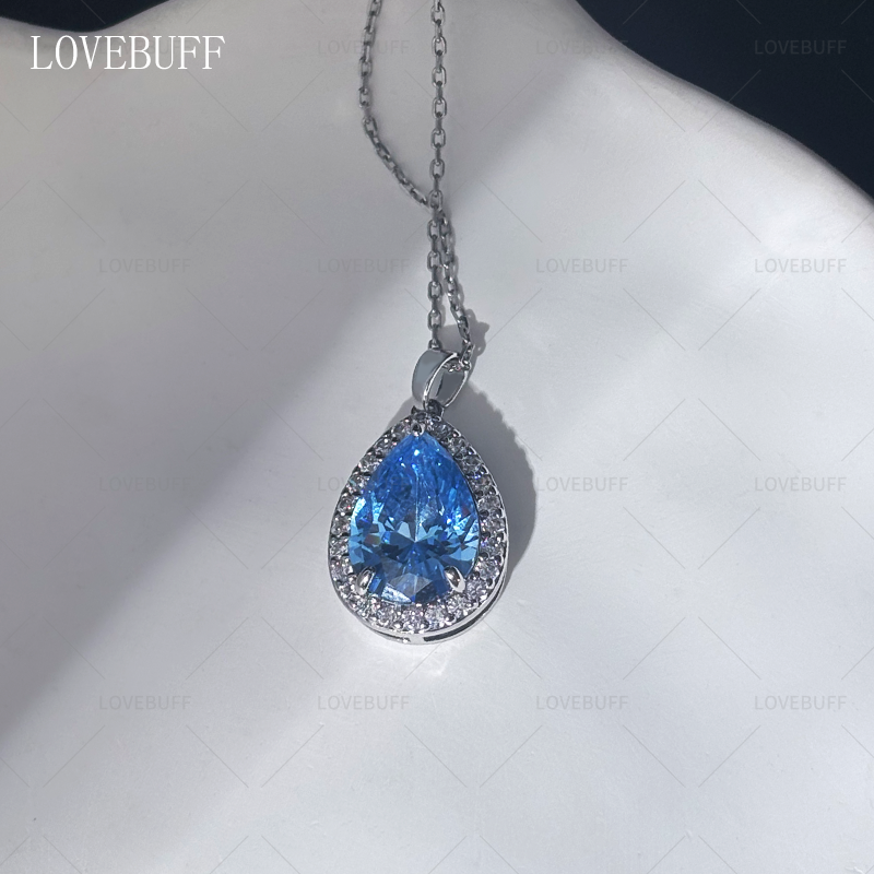 Sofia the First Amber Blue Teardrop Pendant Cosplay Necklace