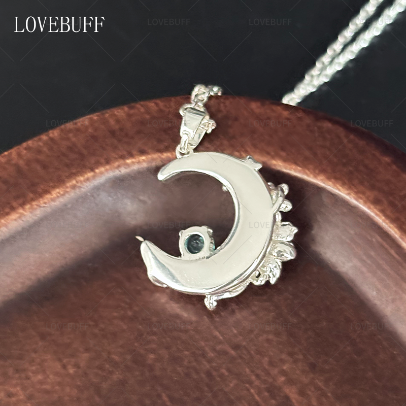 LOVEBUFF Crescent Moon Epiphyllum Oxypetalum Necklace