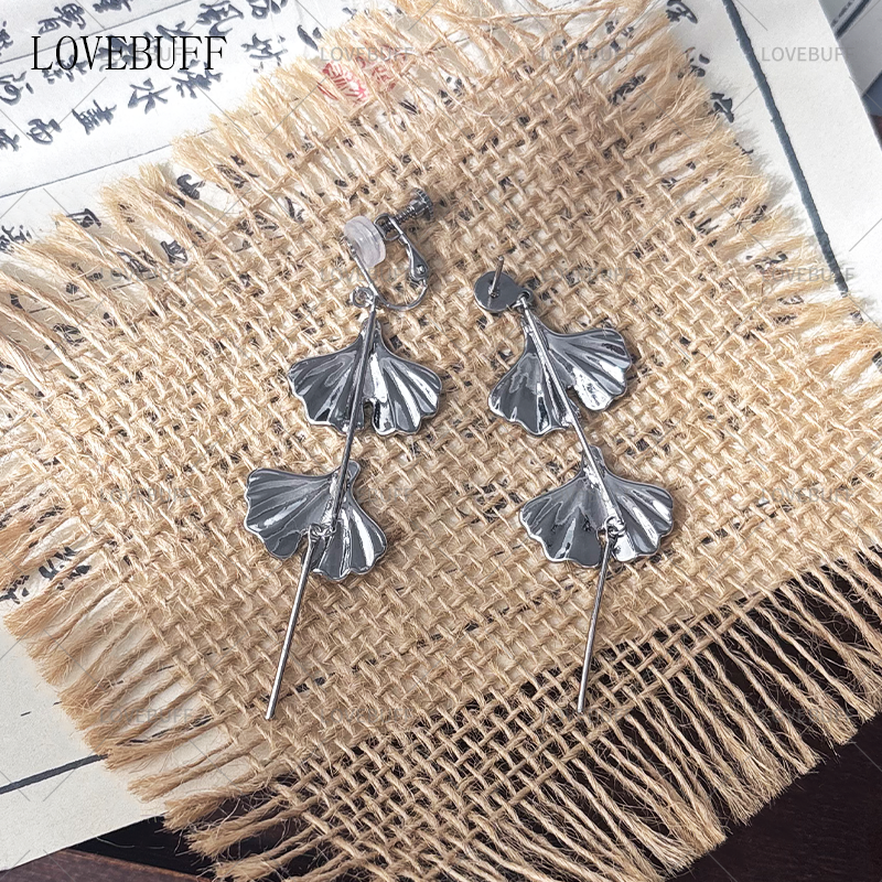 LOVEBUFF Where Winds Meet Chen Shen Cosplay Ginkgo Biloba Leaf Earrings