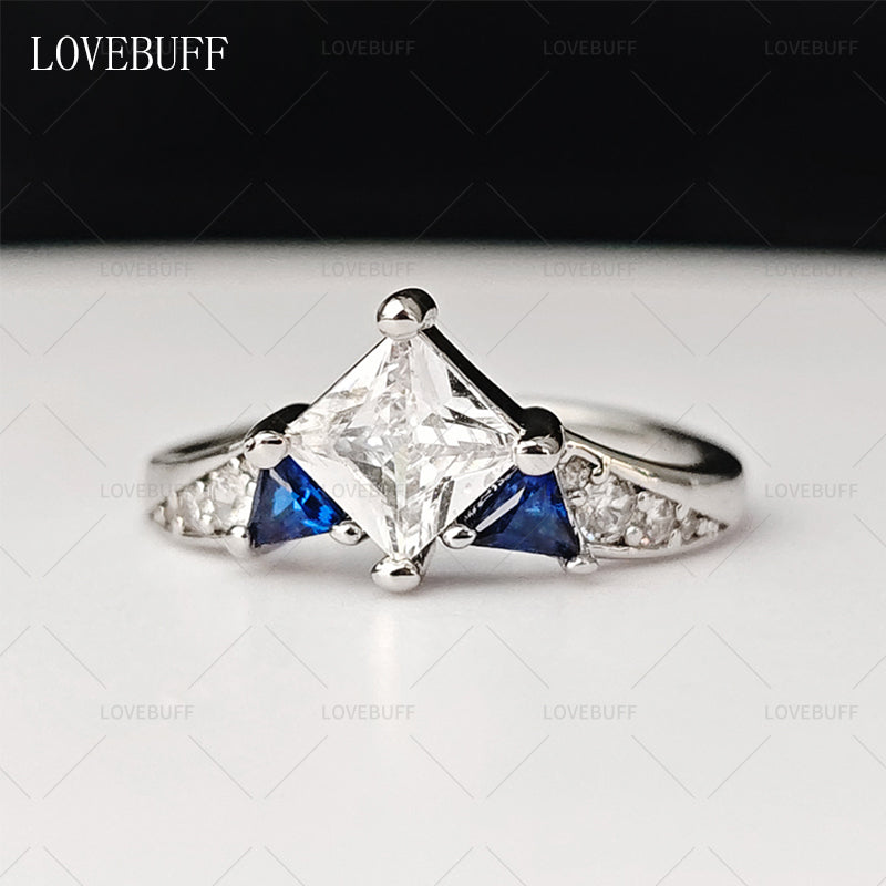 LOVEBUFF Light and Night 5th Anniversary Engagement Ring Wedding Band