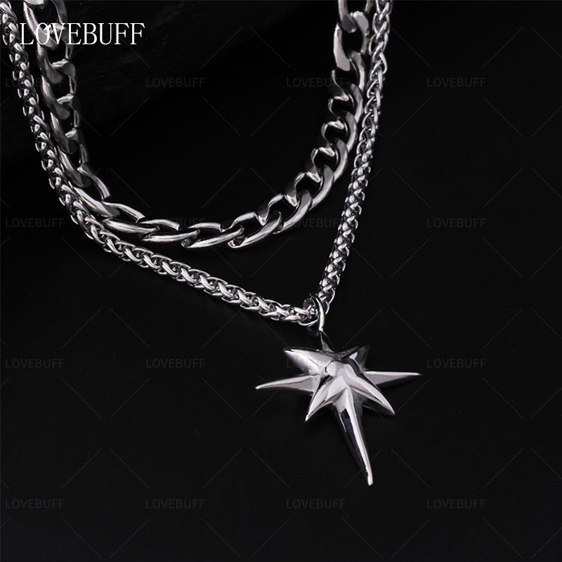 LOVEBUFF Light And Night Jesse Birthday Star Pendant Chain Necklace