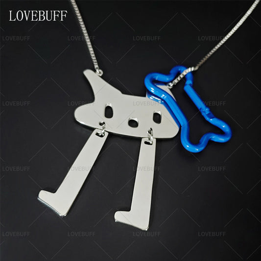 LOVEBUFF Path to Nowhere 무기미도 Shawn Fake Love Notification Cat & Bone Pendants Necklace