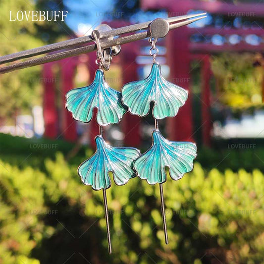 LOVEBUFF Where Winds Meet Chen Shen Cosplay Ginkgo Biloba Leaf Earrings