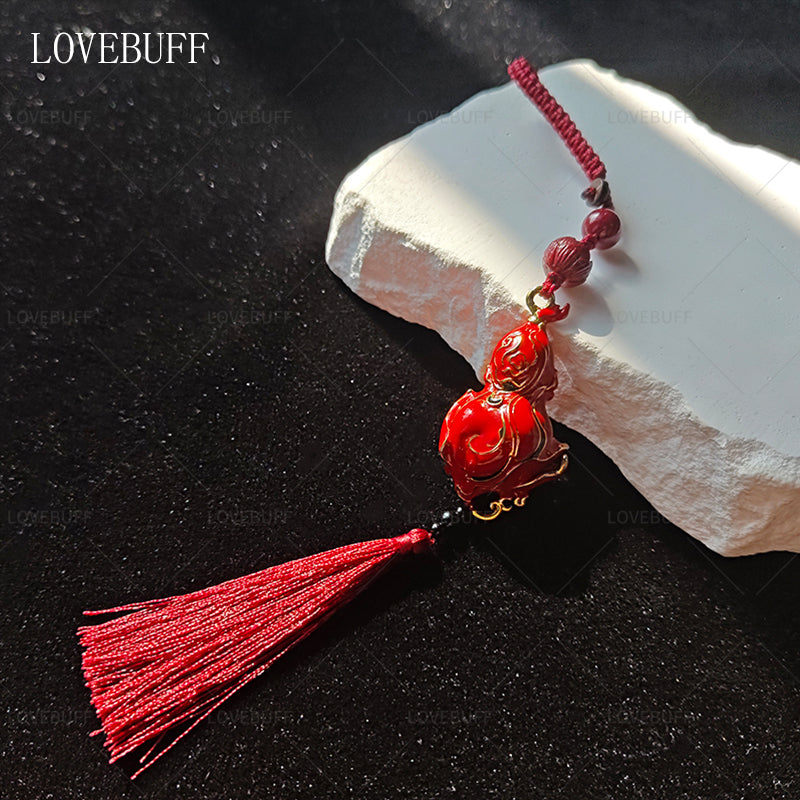 LOVEBUFF Black Myth: Wukong Trailblazer's Scarlet Gourd Inspired Solid Copper Pendant Keychain Bag Charm