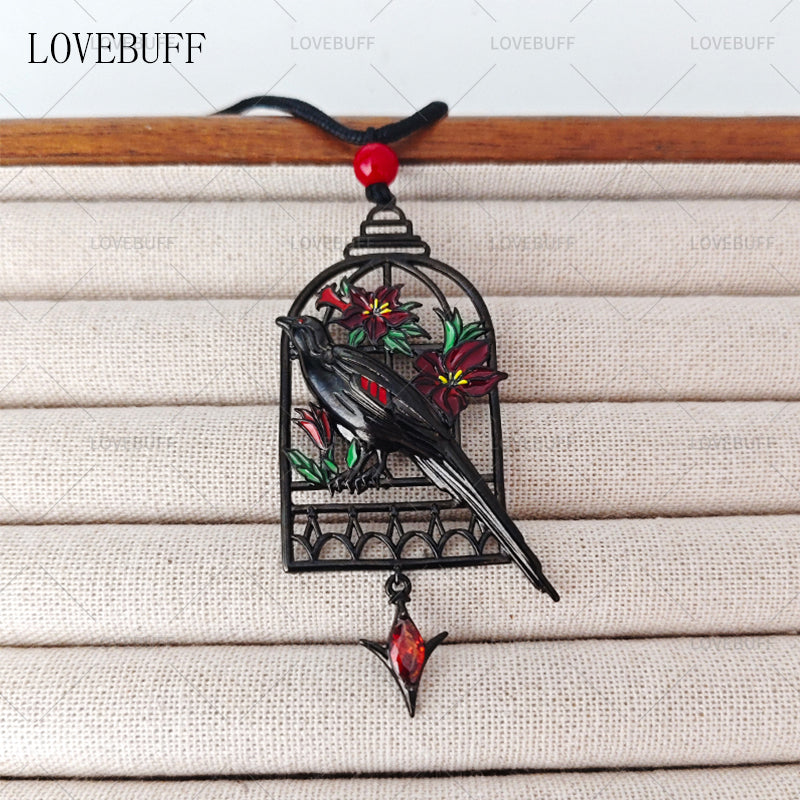 LOVEBUFF Love and Deepspace Sylus Crow Cage Pendant Necklace