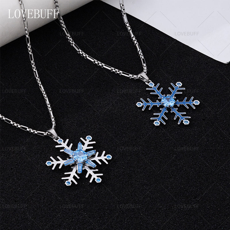 LOVEBUFF Love and Deepspace Zayne Snowflake Inspired Spinning Pendant Necklace
