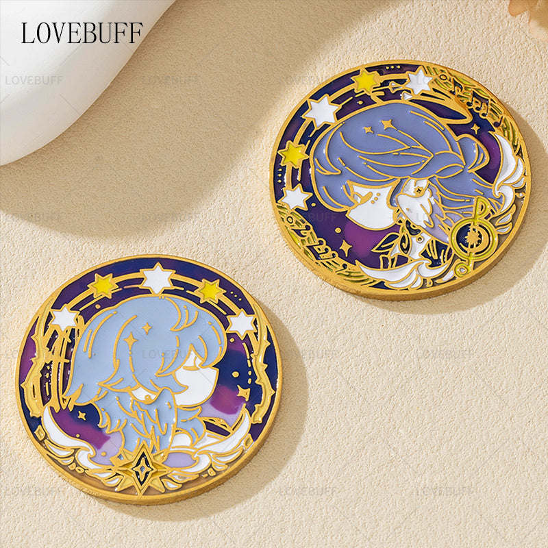 LOVEBUFF Honkai: Star Rail Sunday & Robin Theme Impression Commemorative Coin Collectibles