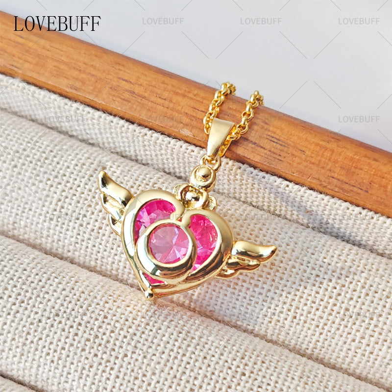 LOVEBUFF Sailor Moon Crisis Moon Compact Inspired Necklace
