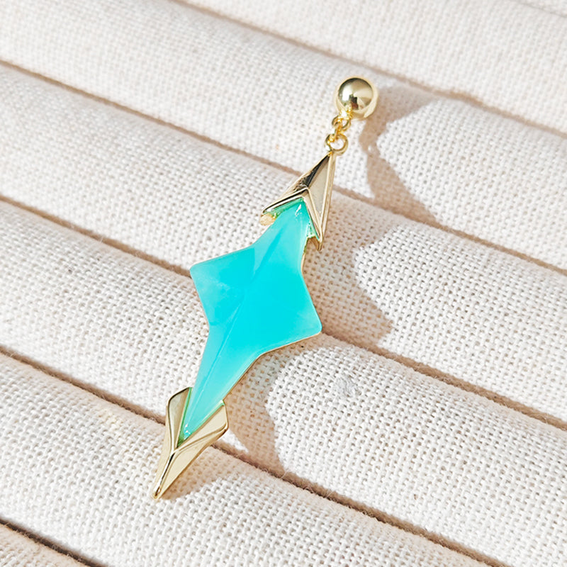 LOVEBUFF Genshin Aether Green Resin Star Earrings 1 Pair