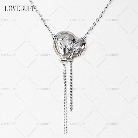 LOVEBUFF Platinum Plated Copper Balloon Pendant Necklace