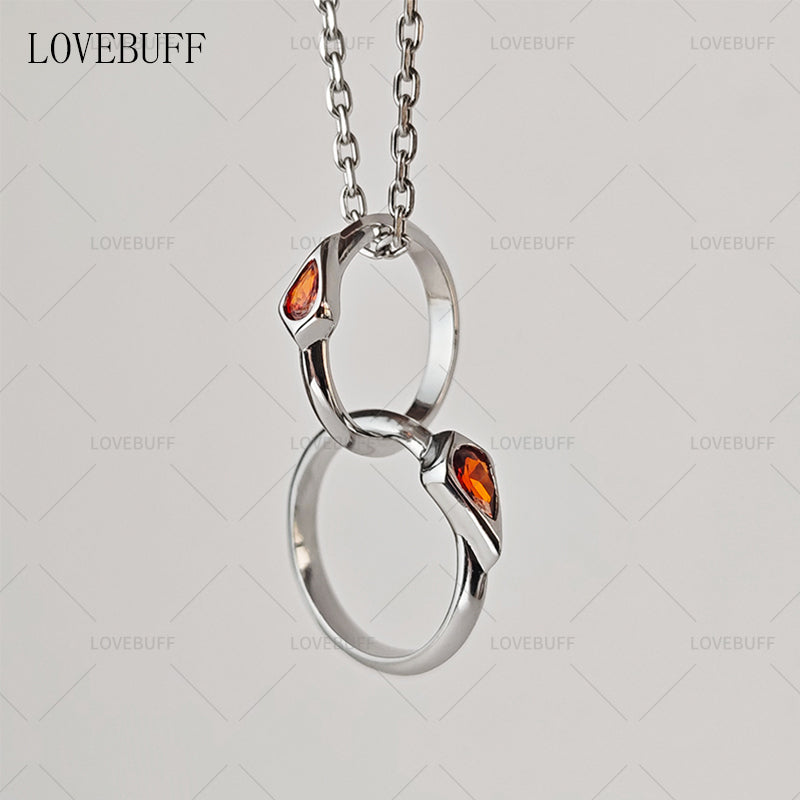 LOVEBUFF Valorant Together Forever Buddy Inspired Interlocking Rings Necklace