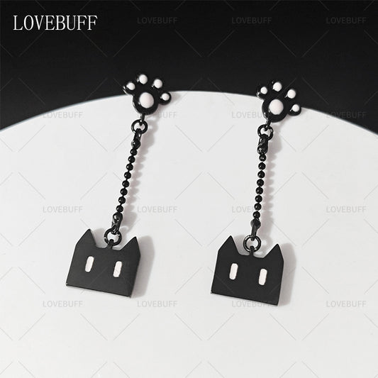 LOVEBUFF Black Cat Earrings 1 Pair