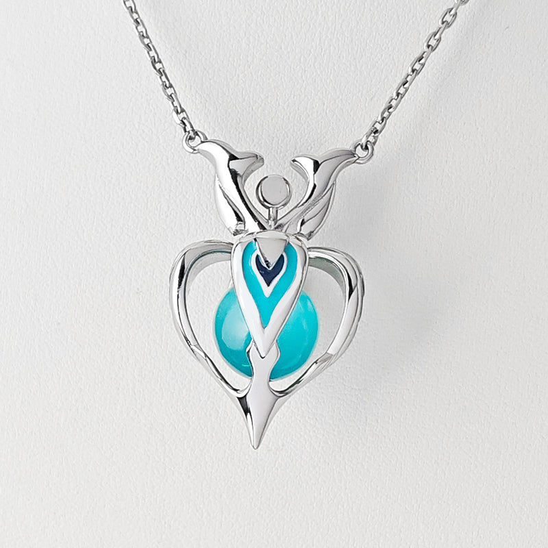 LOVEBUFF Genshin Scaramouche Scara's Core Inspired Heart Pendant Necklace