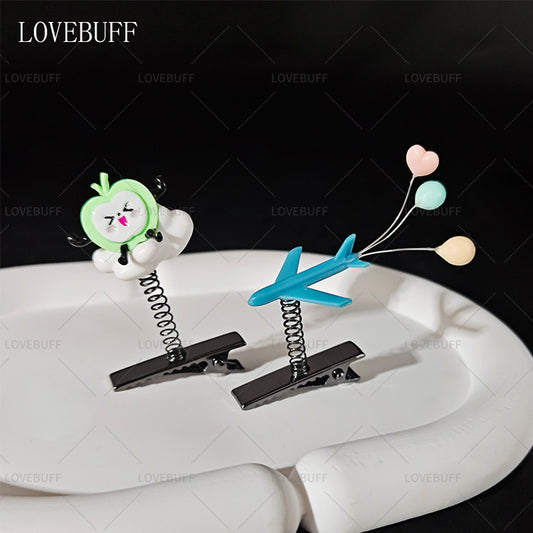 LOVEBUFF LAD Caleb Apple Airplane Hair Clip 2pc Set