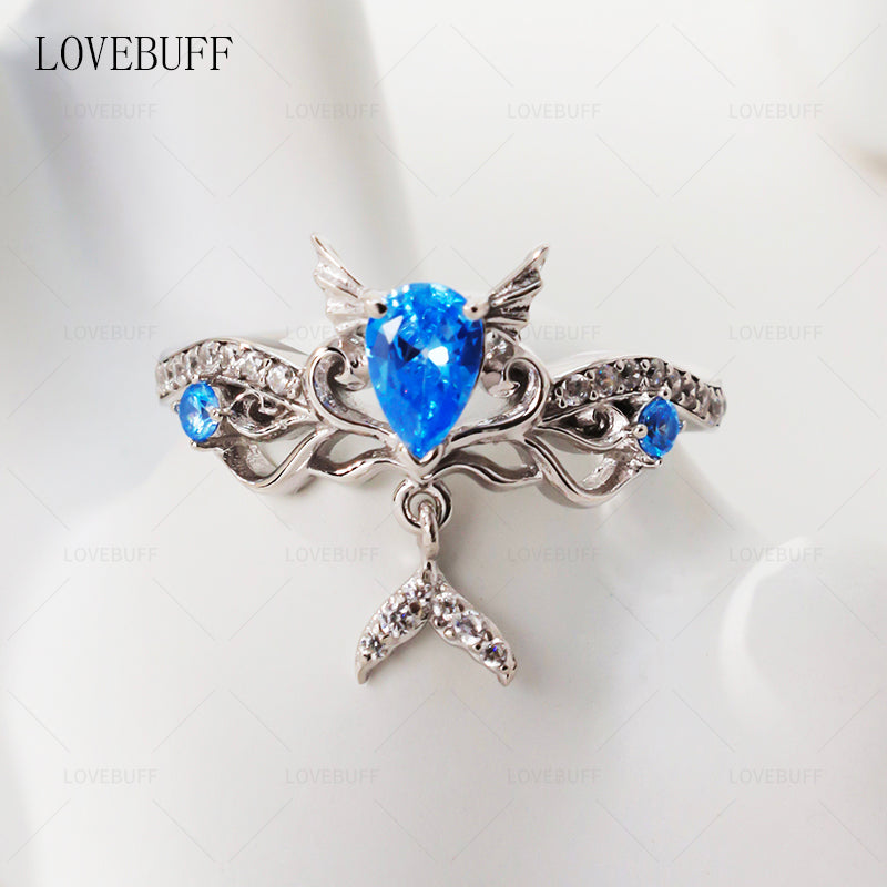 LOVEBUFF LAD Rafayel Mermaid Theme Impression Silver Ring