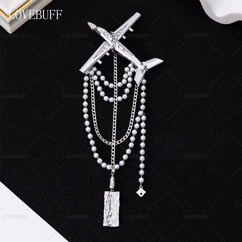 LOVEBUFF Love and Deepspace Caleb No-Return Night Skyline Clouds Outfit Accessory Airplane Brooch