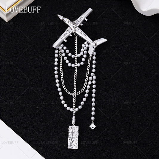 LOVEBUFF Love and Deepspace Caleb No-Return Night Skyline Clouds Outfit Accessory Airplane Brooch