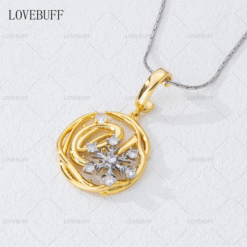LOVEBUFF Love And Deepspace Zayne 2025 Birthday Dawnbreak Promise Crystal World Spinning Snowflake Necklace