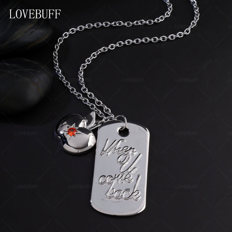 LOVEBUFF Love and Deepspace Caleb When U Come Back & Apple Pendants Necklace