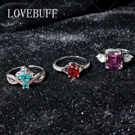 LOVEBUFF Light and Night 5th Anniversary Engagement Ring Wedding Band