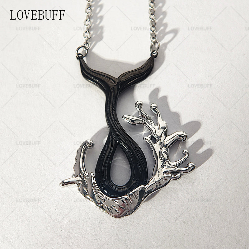 LOVEBUFF lOVE AND DEEPSPACE Rafayel Fiery Undercurrents Inspired Fishtail Pendant Necklace