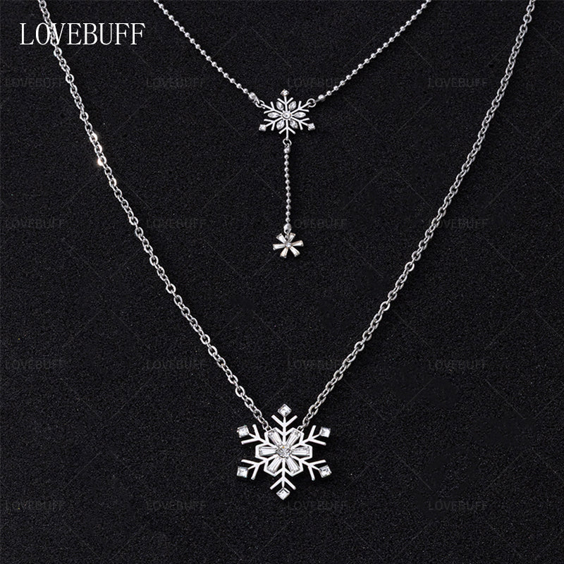 LOVEBUFF Love And Deepspace Zayne Birthday Dawnbreak Promise MC's Snowflake Layered Necklace
