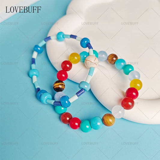 LOVEBUFF LAD You and Midsummer Caleb Clearwind Glide MC's Beaded Bracelet 2pc Set