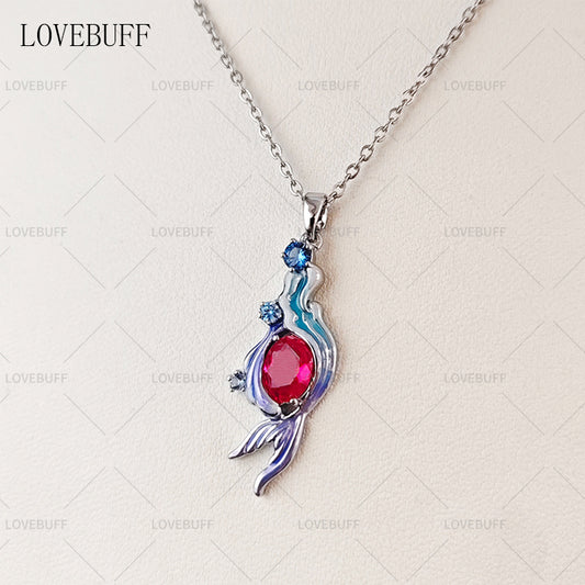 LOVEBUFF Love and Deepspace LaDs Rafayel Mermaid Bond Mark Inspired Fish Pendant Necklace
