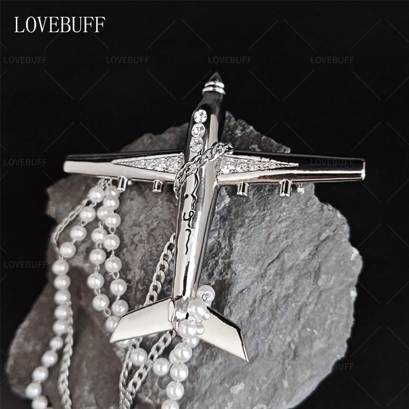 LOVEBUFF LAD Caleb No-Return Night Skyline Clouds Outfit Accessory Airplane Brooch