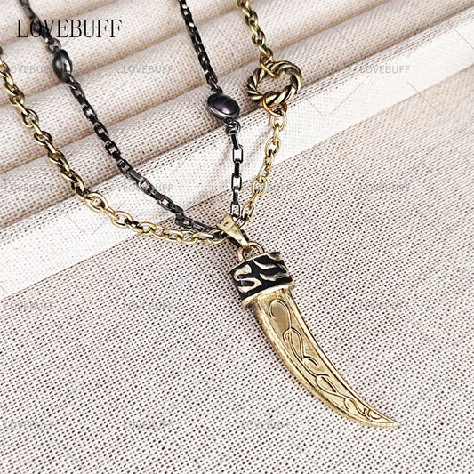LOVEBUFF LAD Sylus Where Hearts Live Wolf Tooth Shaped Pendant Necklace (preorder ships in 1 week)