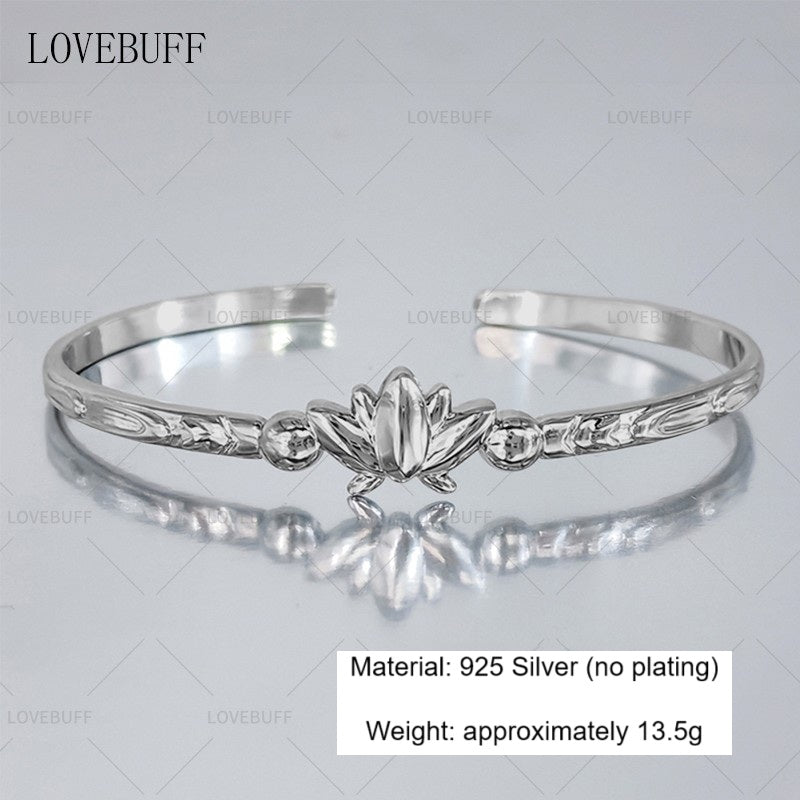 LOVEBUFF Frieren: Beyond Journey's End Fern Echeveriasimulans Rose Inspired 조절 가능한 커프 팔찌