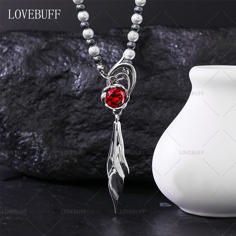 LOVEBUFF LAD Spring and Flowers Caleb Floating Floraletter Beaded Necklace