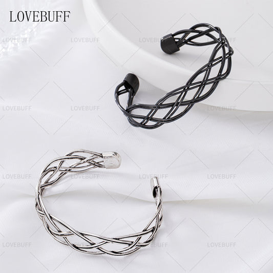 LOVEBUFF LAD Caleb No-Return Night Woven Copper Wire Cuff Bracelet