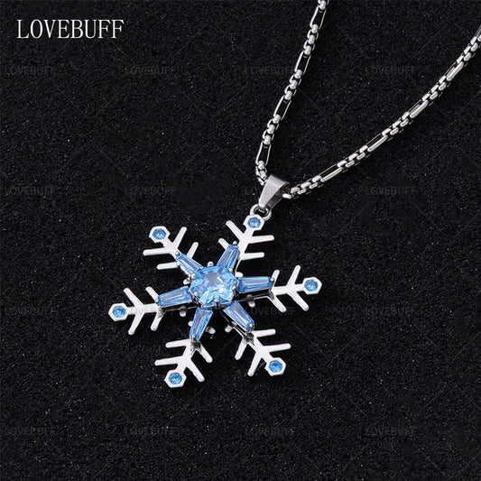 LOVEBUFF Love and Deepspace Zayne Snowflake Inspired Spinning Pendant Necklace