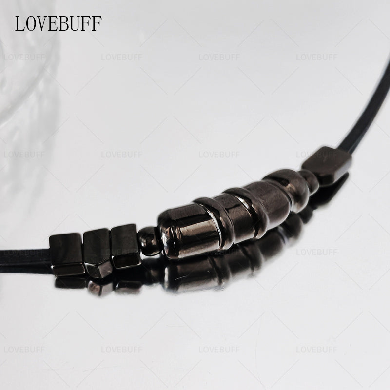 LOVEBUFF Love And Deepspace Sylus Leather Cord Copper Beaded Necklace