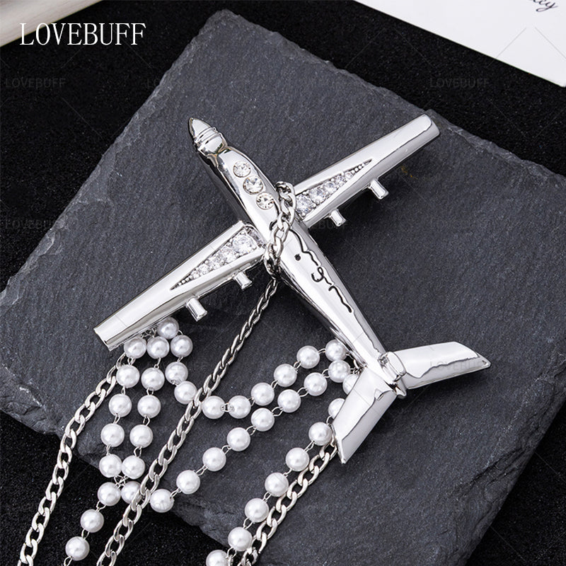LOVEBUFF Love and Deepspace Caleb No-Return Night Skyline Clouds Outfit Accessory Airplane Brooch
