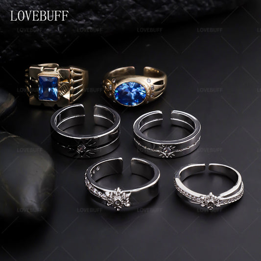 LOVEBUFF Love and Deepspace Rafayel Zayne Xavier Affinity 100 Cosplay Rings Silver Open Ring