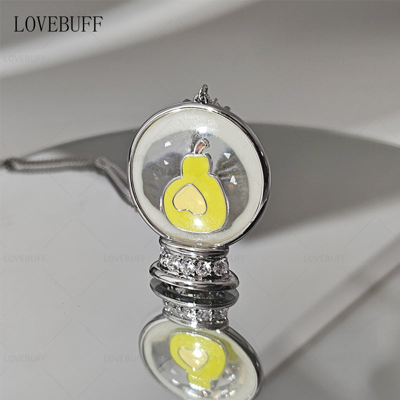 LOVEBUFF Love and Deepspace Zayne Snowflake Pear Crystal Ball Themed Necklace