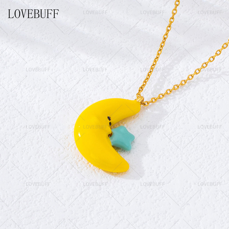 LOVEBUFF Love and Deepspace Xavier Moon Star Pendant Necklace
