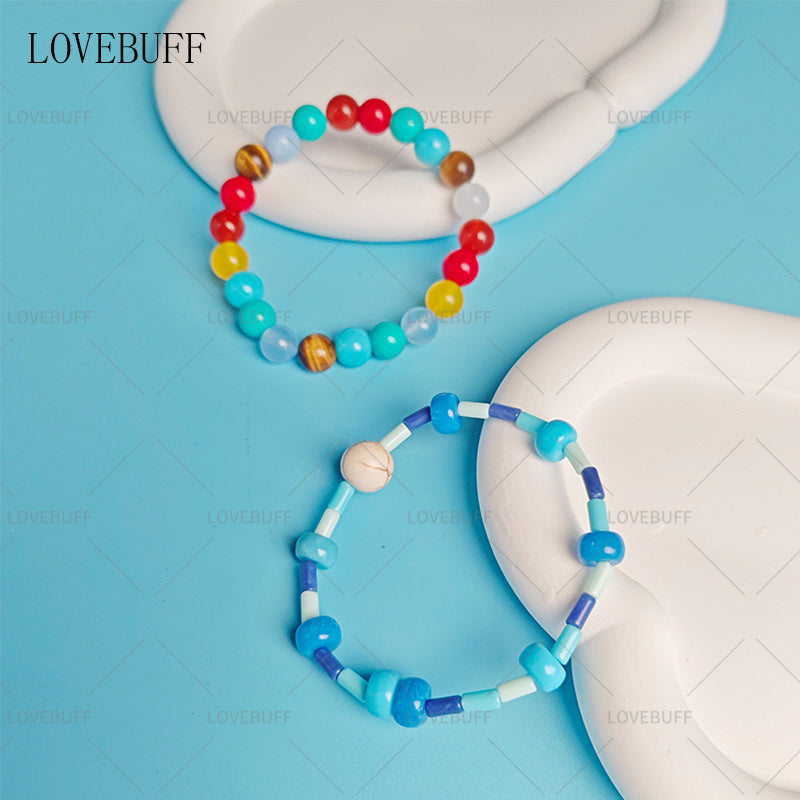 LOVEBUFF LAD You and Midsummer Caleb Clearwind Glide MC's Beaded Bracelet 2pc Set