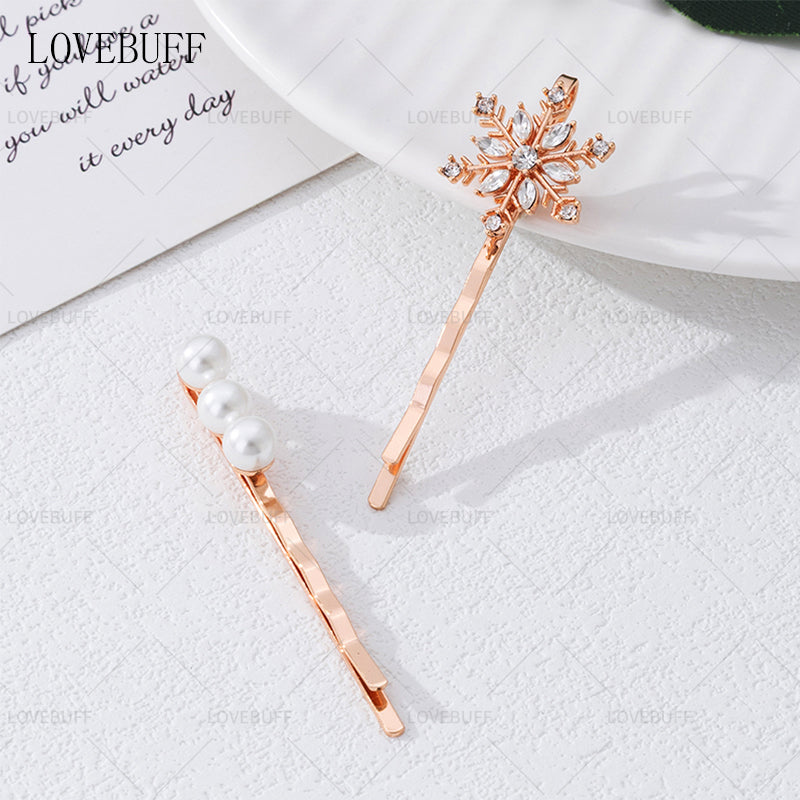 LOVEBUFF Love And Deepspace Zayne Affinity 115 Snowflake Peal Hair Pin 2pc Set