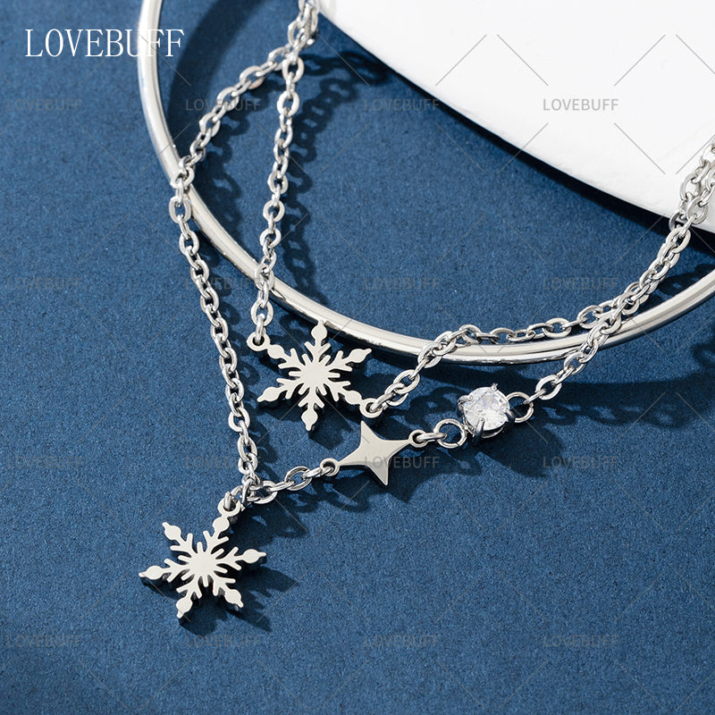 LOVEBUFF LAD Zayne Secret Promise Dream Revisited Snowflake Charm Stainless Steel Bracelet